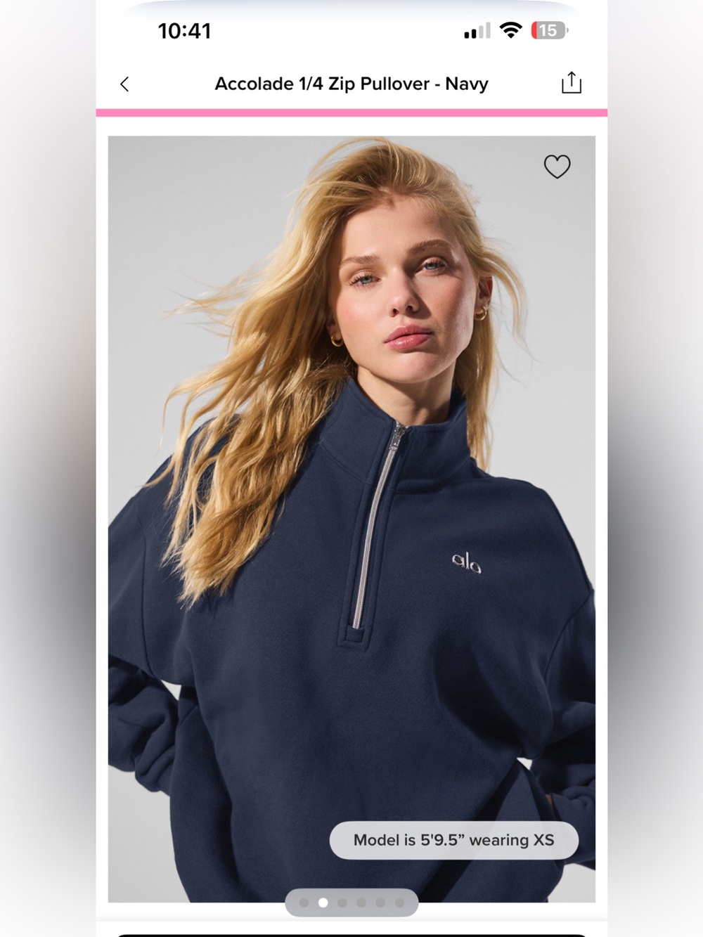 ALO Yoga Navy Half-Zip Pullover Sweatshirt